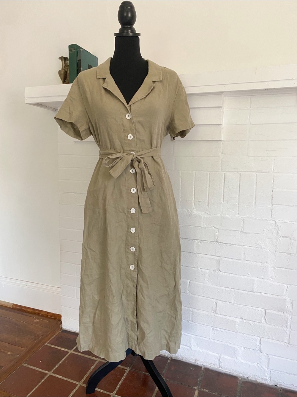 Quince 100% European Linen Button Front Dress - Picture 2 of 8